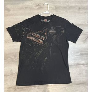 Harley Davidson T Shirt Mens L‎ Black Pensacola Florida Graphic Short Sleeve